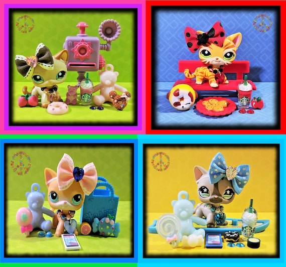 Littlest Pet Shop Rare Vintage LPS Shorthair Cat Accessories Lots
