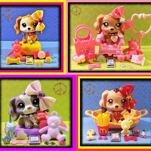 Littlest Pet Shop Authentic Vintage LPS Cocker Spaniel Dogs Accessories Sets Lots ~YOU CHOOSE~ Caramel #716 #1318 Brown #960 Yellow #91 #347