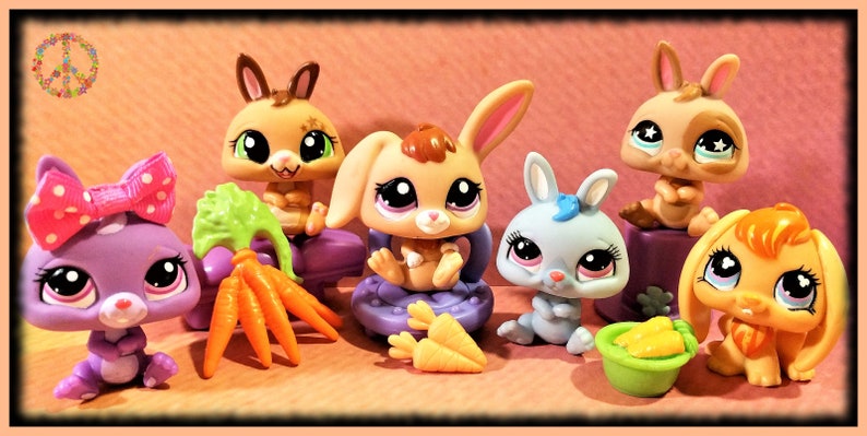 Lps 500 Rabbit Littlest Pet Shop Rare Vintage LPS Pink White Brown Lop Long Ear Dwarf ...