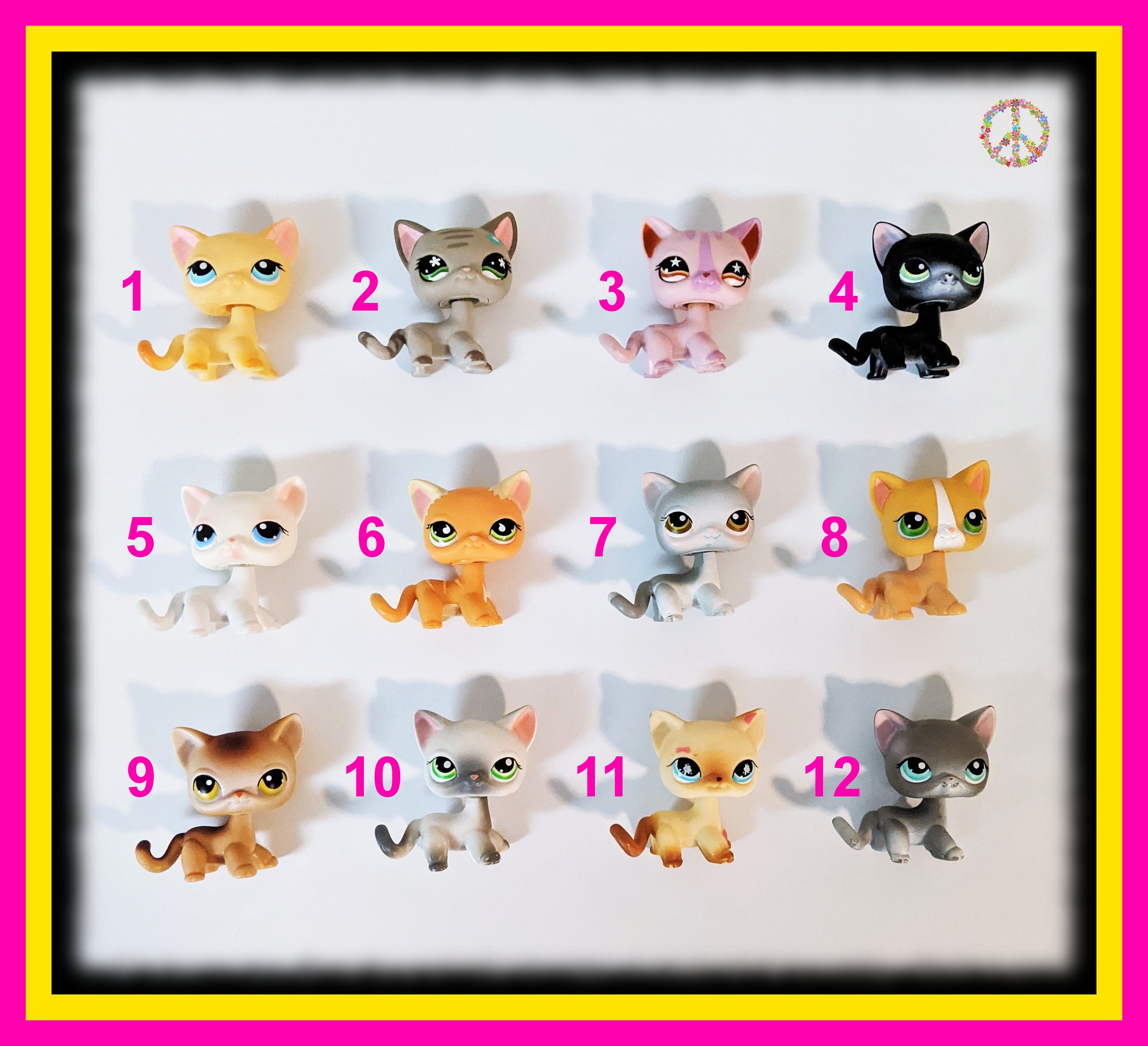 2'' Messiest Cream & Tan Cat Girl toys Kids Toys  Littlest Pet Shop LPS #816