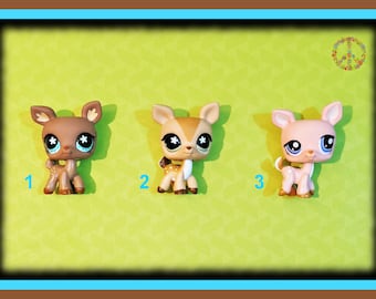 Littlest Pet Shop ~ Rare Vintage LPS ~YOU CHOOSE~ Brown Tan Pink Deer Fawn #634 #670 + w/ Bow Necklace Earrings Accessories Set + Gift Bag!