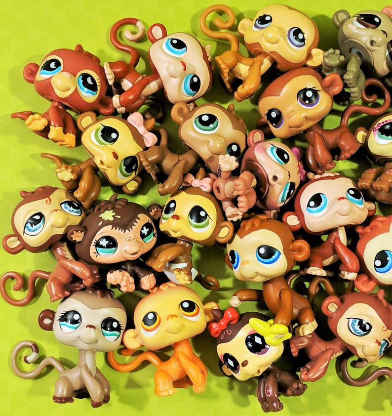 Littlest Pet Shop 3 Vintage LPS Monkeys Lot W/ 2 Starbucks Etsy