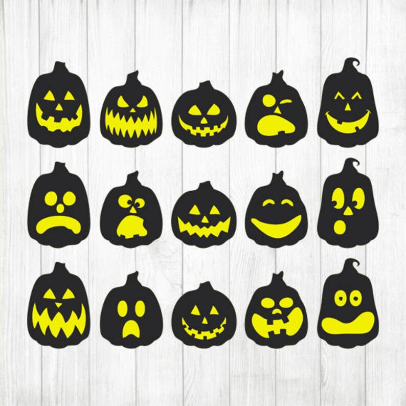 INSTANT DOWNLOAD Pumpkin Face Svg Pumpkin Faces Clipart | Etsy
