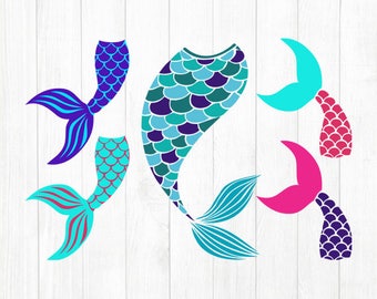 INSTANT DOWNLOAD - Mermaid Tails Svg Bundle, Mermaid Clipart, Mermaid Tail Cut Files, Mermaid Tail Svg, Mermaid Tails Cutting Files, Mermaid