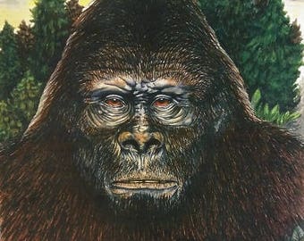 Sasquatch Drawing titled - 'The Sentry'