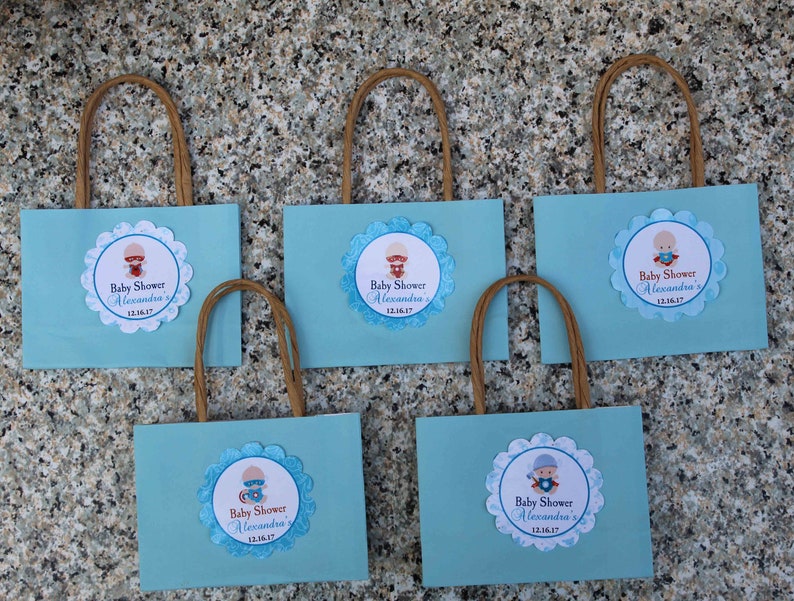 Personalized Small Baby Shower Favor Bags Set of 12 Etsy