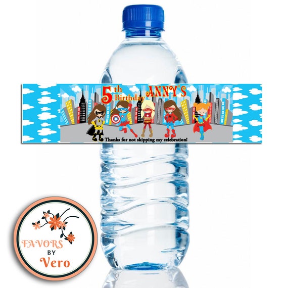 Etiquetas para botellas de agua personalizadas cumpleaños - Etsy México