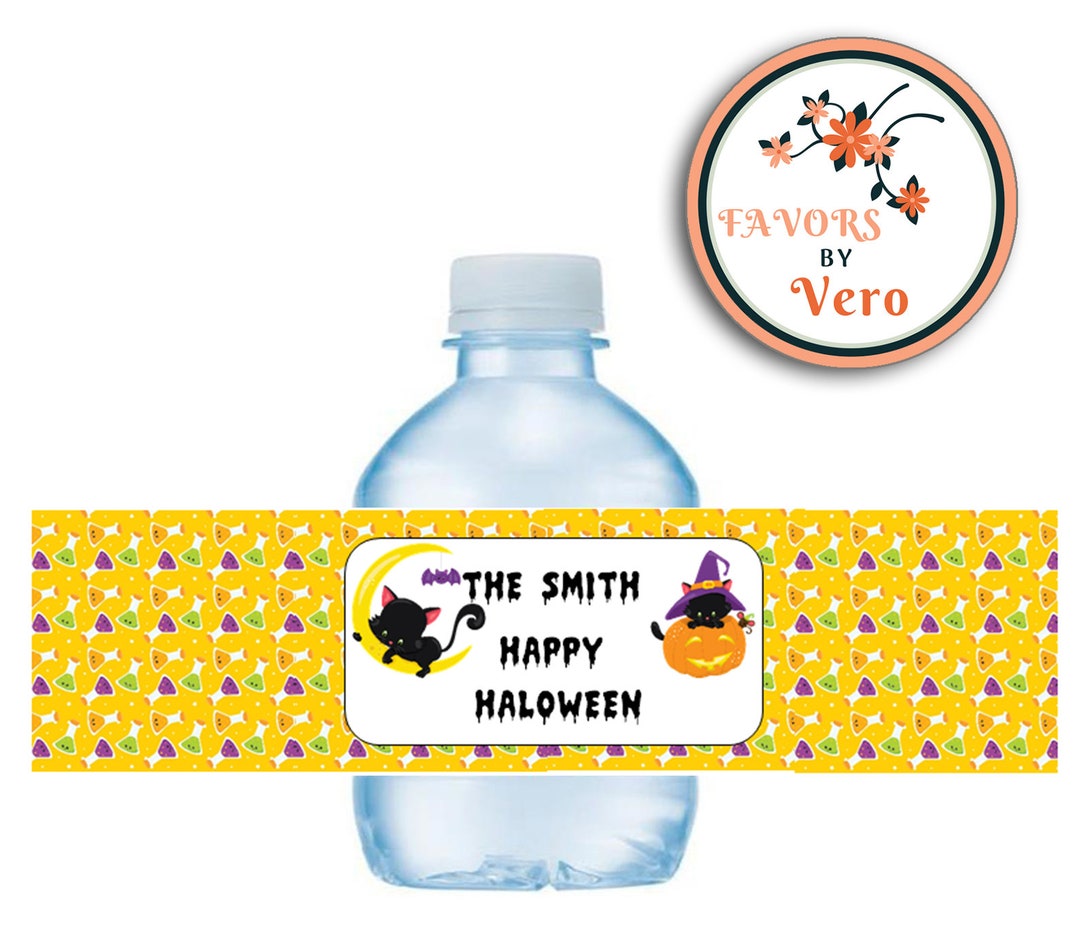 Personalized Halloween Water Bottle Labels Halloween Party Etsy