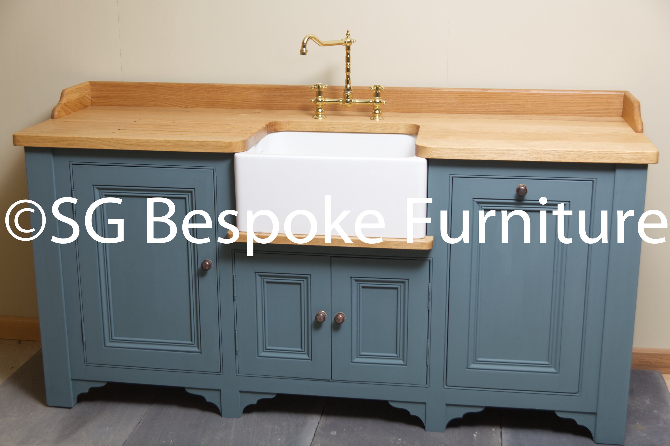 Hand Made Free Standing Sink Unit With Belfast Sink Painted in F&B ...
