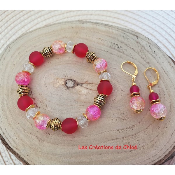 Parure bracelet et boucles assorties