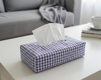 Housse pour boite à mouchoirs en coton vichy