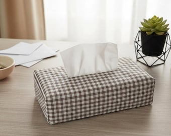 Housse pour boite à mouchoirs en coton vichy