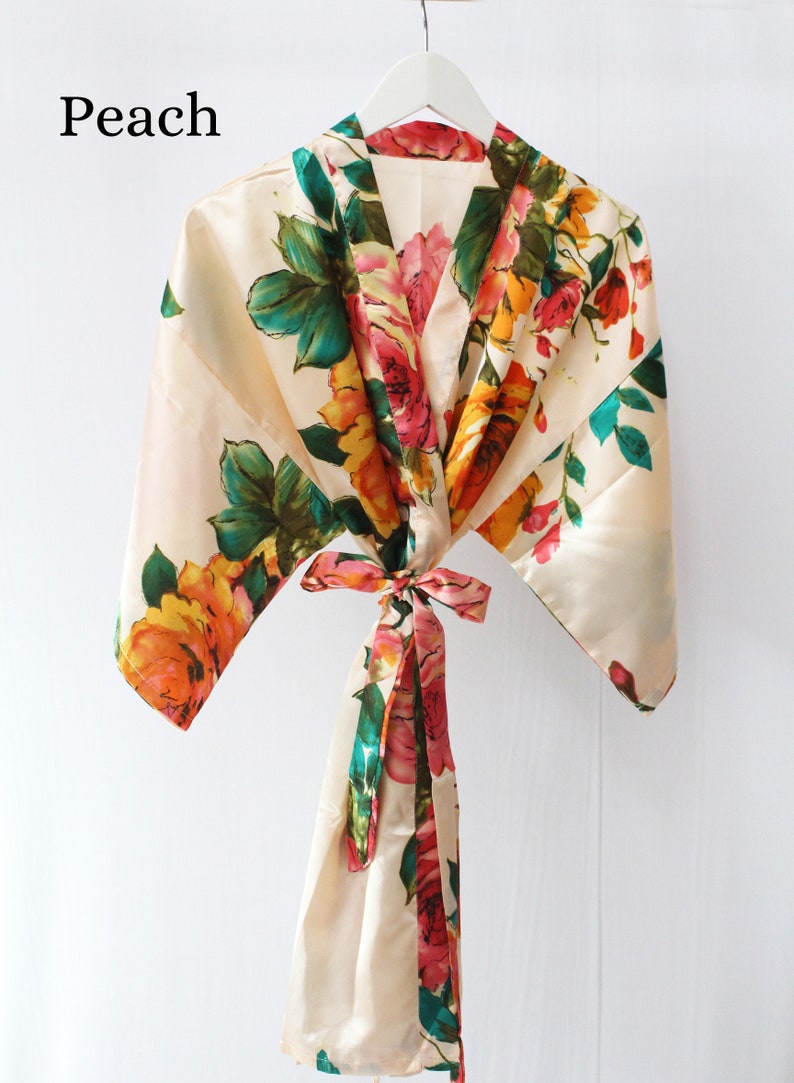 peach floral robe