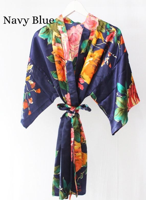 floral satin robes for bridesmaids