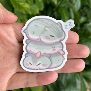Schläfriger Hamster Aufkleber für Planer, Journals, Notebooks und Laptop | Niedliche Sticker | Eco-Friendly Aufkleber