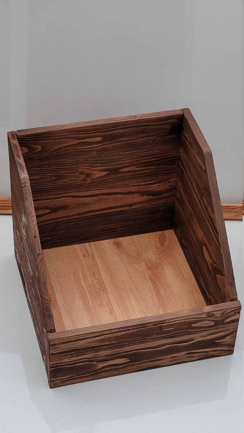 Wooden Record Storage Box Rustic Record Crate LP Collector Etsy