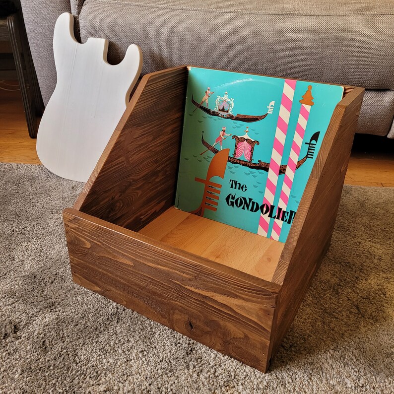 Wooden Record Storage Box Rustic Record Crate LP Collector Etsy