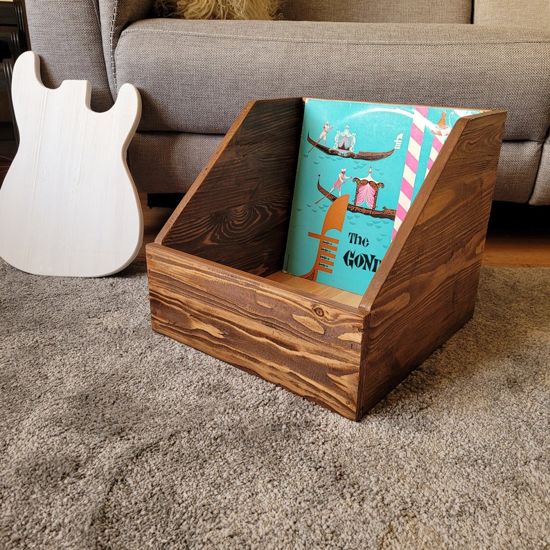 Wooden Record Storage Box Rustic Record Crate LP Collector Etsy