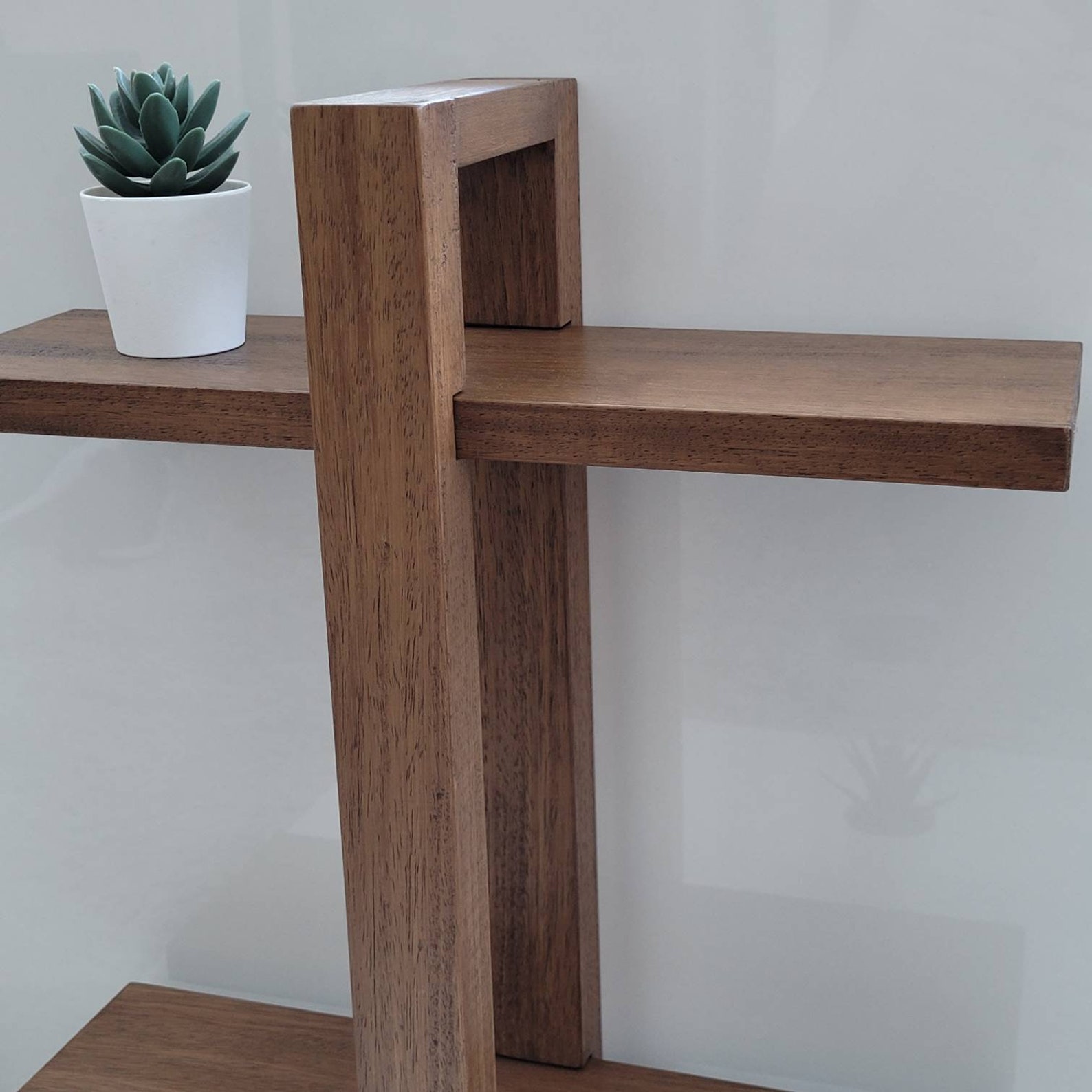 Floating Shelf Two Shelves Adjustable Shelf Wall Shelf Dark Etsy