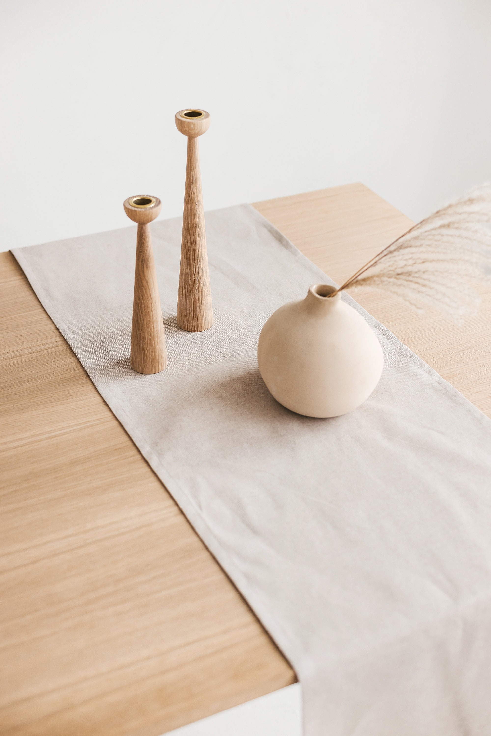 Table runner. Natural kitchen table decor. Custom size Christmas dinning runner. Housewarming gift idea. Scandinavian home minimal decor.
