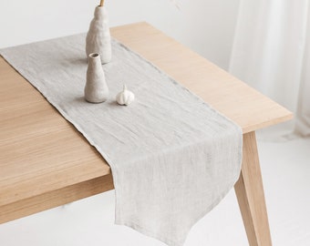 Softened linen table runner. Kitchen table decor. Natural linen table decor. Housewarming gift idea. Christmas decor. Wedding table decor.