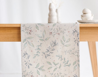 Easter table decor. Square cotton runner for kitchen. Rustic summer decor. Housewarming gift. Scandinavian home dinning table decoration.