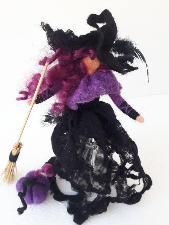 Halloween Witch Doll Halloween Figurine Witch Figurine Kitchen Etsy