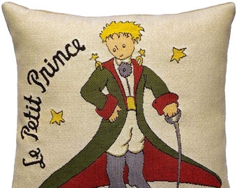 PETIT PRINCE Little Prince Costume, BELGIAN Jacquard Woven Hand Finished Tapestry Pillow Cushion Cover, 46cm x 46cm, 18" x 18"