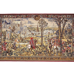 BELGIAN Woven Hand Finished TAPESTRY Wall Hanging depicting MAXIMILIEN, 129cm x 70cm, Stunning Quality, fully lined with rod sleeve
