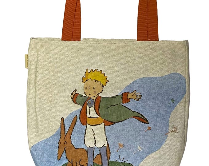 PETIT PRINCE & Renard Fox BELGIAN Tapestry Woven Hand Finished Tote Shoulder Bag Handbag, Fauve Fine Arts, 44cm x 44cm Excluding Handles