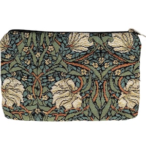 William Morris Pimpernel Hand fertigen BELGIAN TAPESTRY Geldbörse Tasche Kulturbeutel Kosmetiktasche 17 cm x 11 cm, komplett gefüttert mit Reißverschluss und Pull
