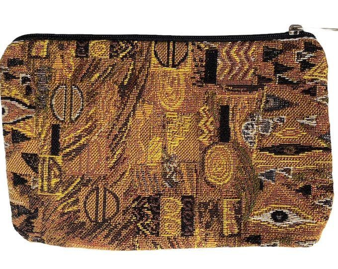 Klimt Pattern II Hand Finished BELGIAN TAPESTRY Purse Pouch Toiletry Cosmetics Bag 17cm x 11cm, fully lined with zip & pull