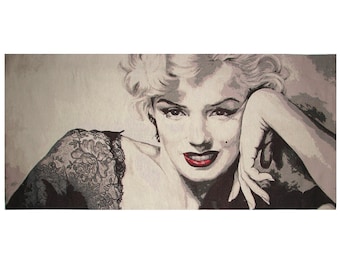 BELGIAN JACQUARD WOVEN Hand Finished 82cm x 40cm Tapestry Wall Hanging, Marilyn Monroe in Famous Pose