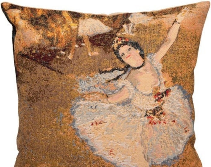 Edgar DEGAS Ballet Dancer, BELGIAN Belgium Jacquard WOVEN Hand Finished Tapestry Pillow Cushion Cover, 45cm x 45cm 18" x 18"