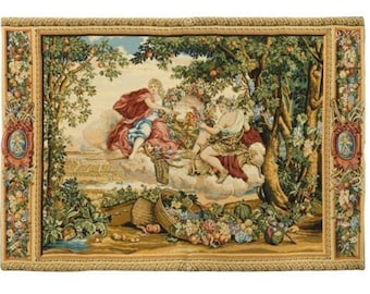 BACCHUS, 109cm X 69cm, Beautiful Quality BELGIAN Woven Hand Finished TAPESTRY Wall Hanging, fully lined with rod sleeve
