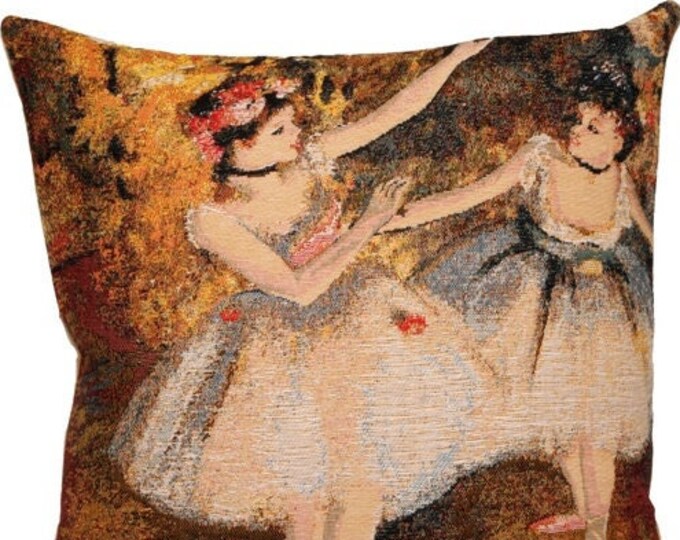 Edgar DEGAS Ballet Dancers, BELGIAN Belgium Jacquard WOVEN Hand Finished Tapestry Pillow Cushion Cover, 45cm x 45cm 18" x 18"