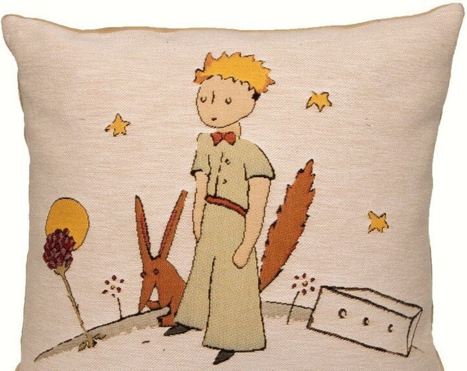 PETIT PRINCE Planete Planet, BELGIAN Jacquard Woven Hand Finished Tapestry Pillow Cushion Cover, 46cm x 46cm, 18" x 18"