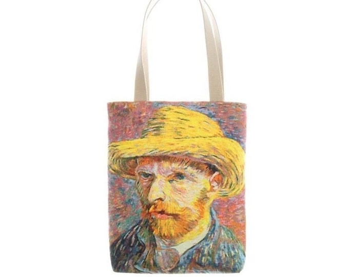 BELGIAN Tapestry Woven Hand Finished Tote Shoulder Bag Handbag, VAN GOGH Self Portrait, Fauve Fine Arts, 38cm x 34cm Excluding Handles