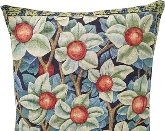 BELGIAN Belgium Jacquard WOVEN Hand Finished 47cm 18" William MORRIS Orange Tree from Woodpecker Design Tapestry Pillow Cushion Cover