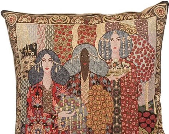 Aladin Aladdin Left Hand Side BELGIAN Belgium Jacquard WOVEN Hand Finished Tapestry Pillow Cushion Cover, 46cm x 46cm, 18" x 18"