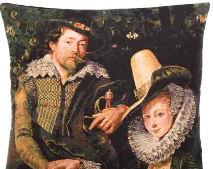 RUBENS with Isabella Brant, BELGIAN Belgium Jacquard WOVEN Hand Finished Tapestry Pillow Cushion Cover, 46cm x 46cm 18" x 18"