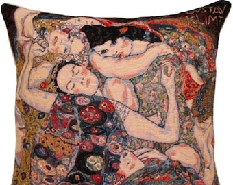 Gustav KLIMT The Virgin, BELGIAN Belgium Jacquard WOVEN Hand Finished Tapestry Pillow Cushion Cover, 45cm x 45cm, 18" x 18"