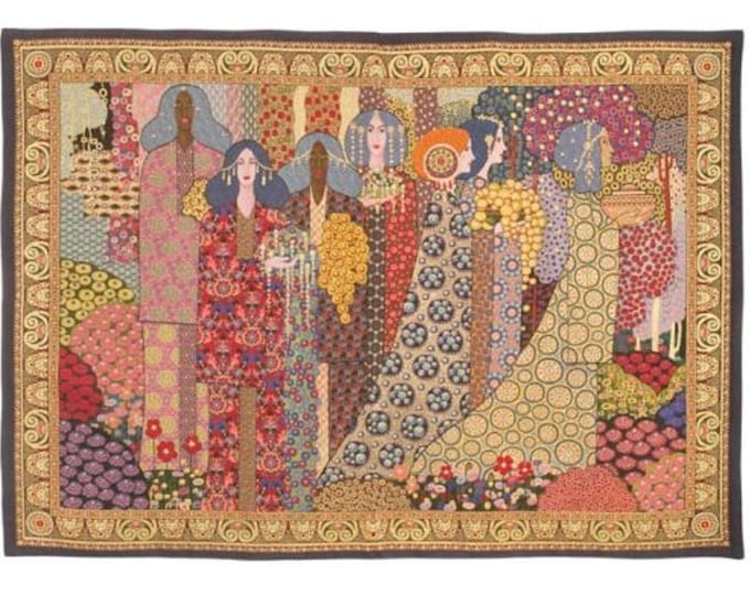 Vittorio Zecchin's ALADIN ALADDIN 91cm x 71cm 36" x 28" Highest Quality Exquisite Belgian Jacquard Woven Hand Finished Tapestry Wall Hanging