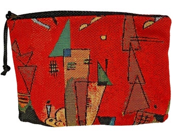 Kandinsky For & Against, Hand Finished BELGIAN TAPESTRY Trousse Purse Pouch Toiletry Cosmetic Bag 20CM X 15CM, with zip