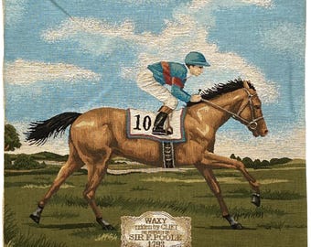 Horse Racing Jockey 1793 BELGIAN Belgium Jacquard Woven Hand Finished Tapestry Pillow Cushion Cover With Zip, 46cm x 46cm 18" x 18", 3031