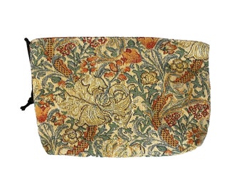 WIlliam Morris Golden Lily Pattern, Hand Finished BELGIAN TAPESTRY Trousse Purse Pouch Toiletry Cosmetic Bag 20CM X 15CM, with zip