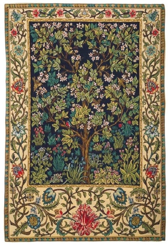Tapisserie Murale Déco Vintage 'Vigne Cour' - 137x71 Cm - Coton Et Fibre - Style Rétro Riche Gecko - Neuf