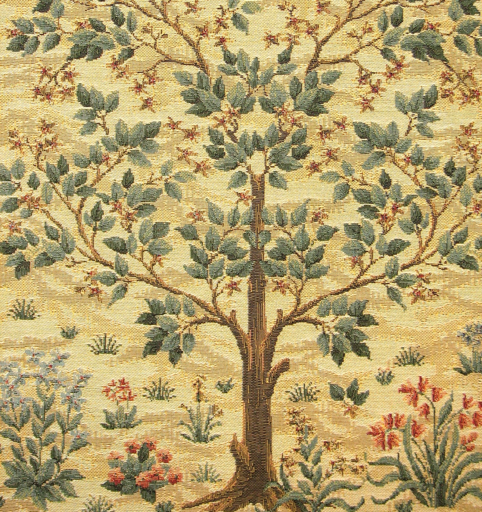 Tree of Life William MORRIS Design BELGIAN Belgium Jacquard WOVEN Hand ...