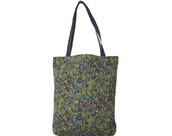 BELGIAN Tapestry Woven Hand Finished Tote Shoulder Bag Handbag, VAN GOGH Iris Irises Fauve Fine Arts, 38cm x 34cm Excluding Handles