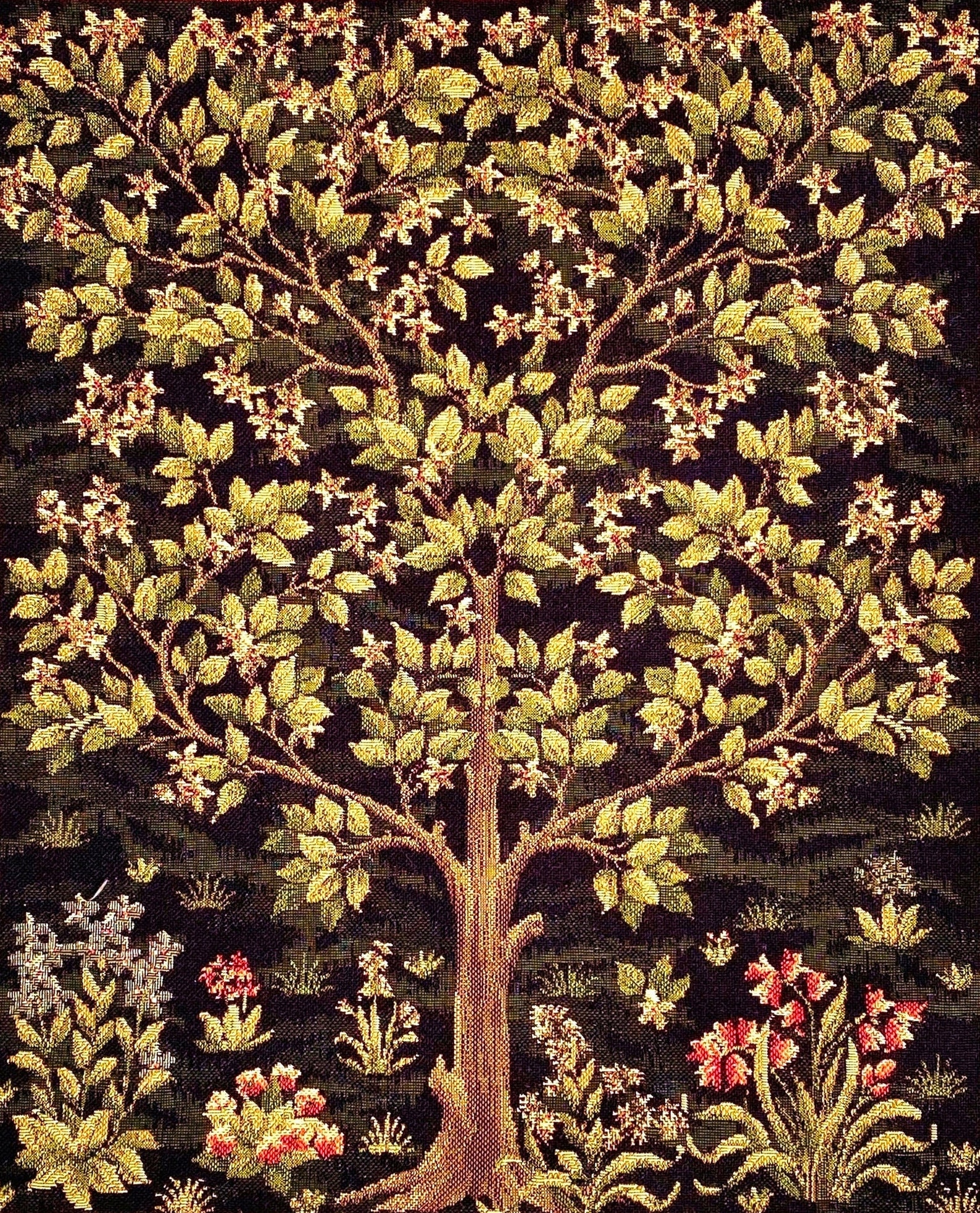 Tree of Life William MORRIS Design BELGIAN Belgium Jacquard WOVEN Hand ...